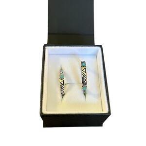 Uncovered Beauty Montana Silversmiths Earrings Silver And Turquoise Round Hoop